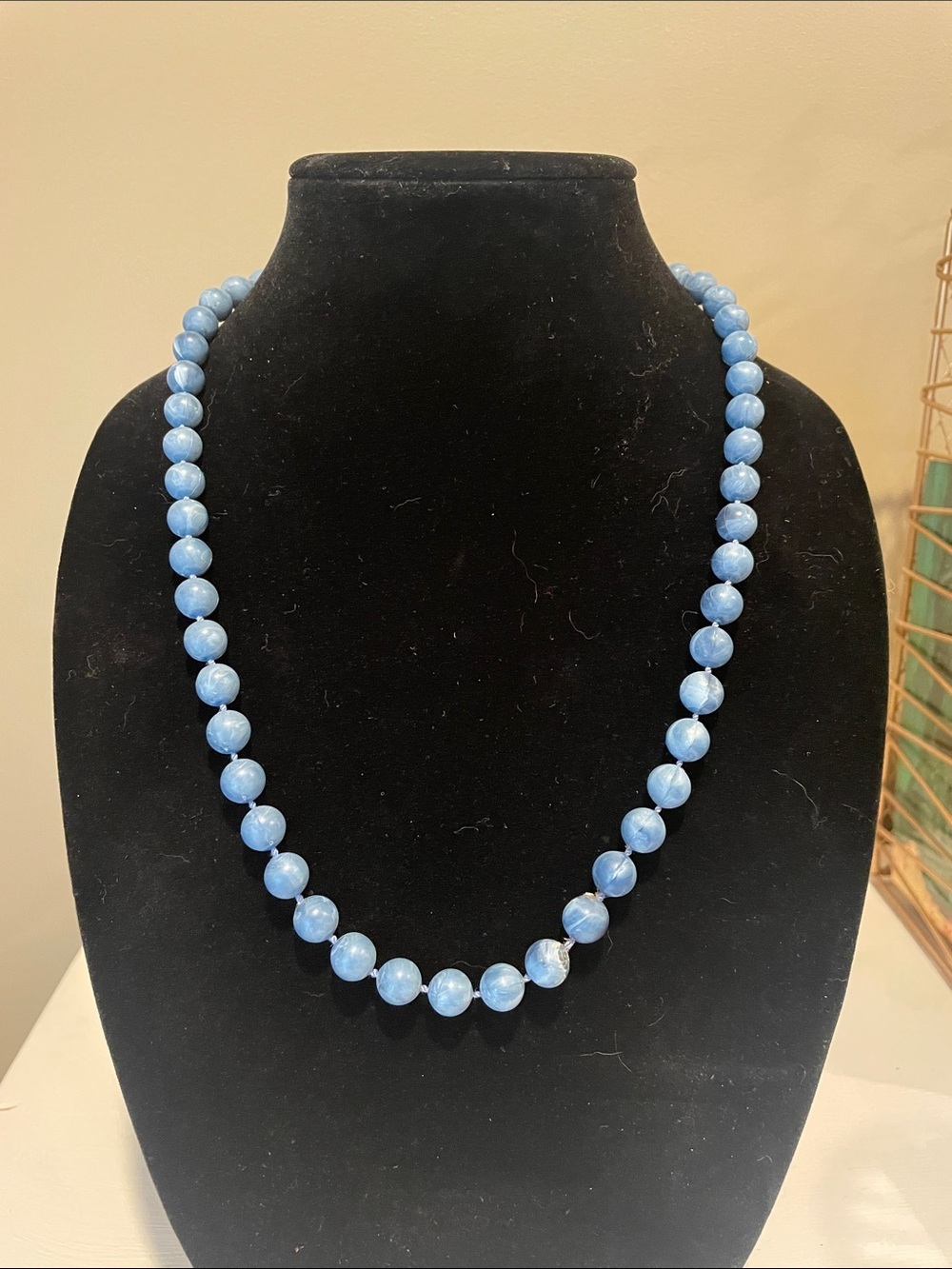 Classic denim Blue Beaded Necklace - Women's Jewelry vintage 60’s